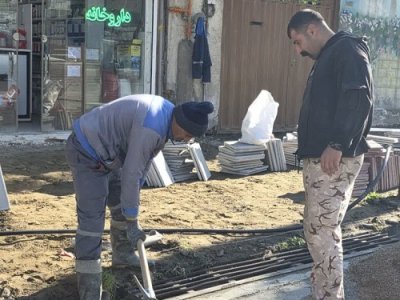 ساماندهی پیاده‌روهای بلوار جانبازان