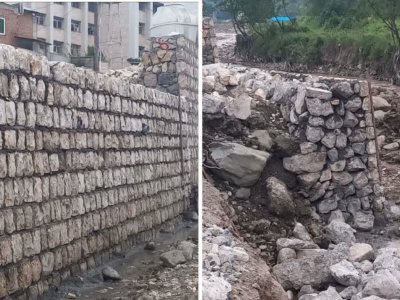 ایمن‌سازی حاشیه رودخانه تلار با دیوار حائل