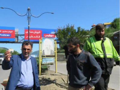 بازدید شهردار از ساماندهی فضای سبز بلوار آیت‌الله صالحی مازندرانی