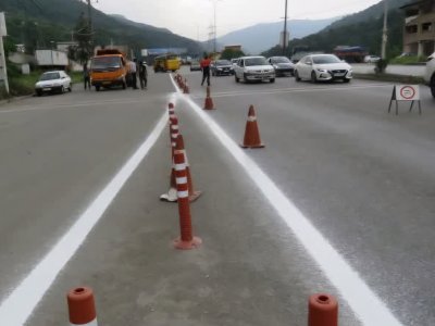 خط‌کشی ورودی و خروجی پلیس‌راه سوادکوه